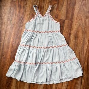 Peek Blue Sundress with Embroidered Accents Casual Halter